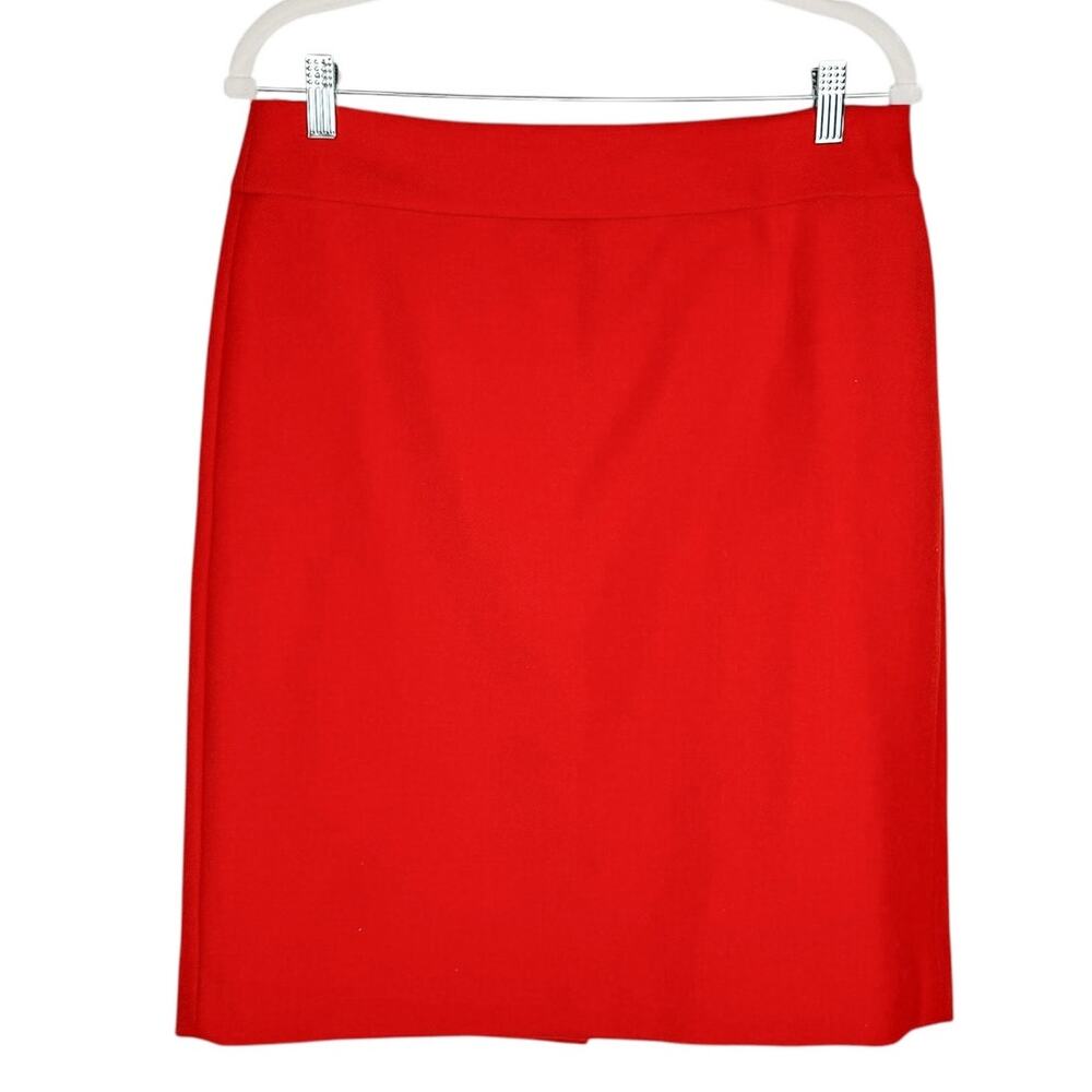 J. Crew 100% Wool Classic Preppy Lined Straight Knee Length Pencil Skirt Sz 8